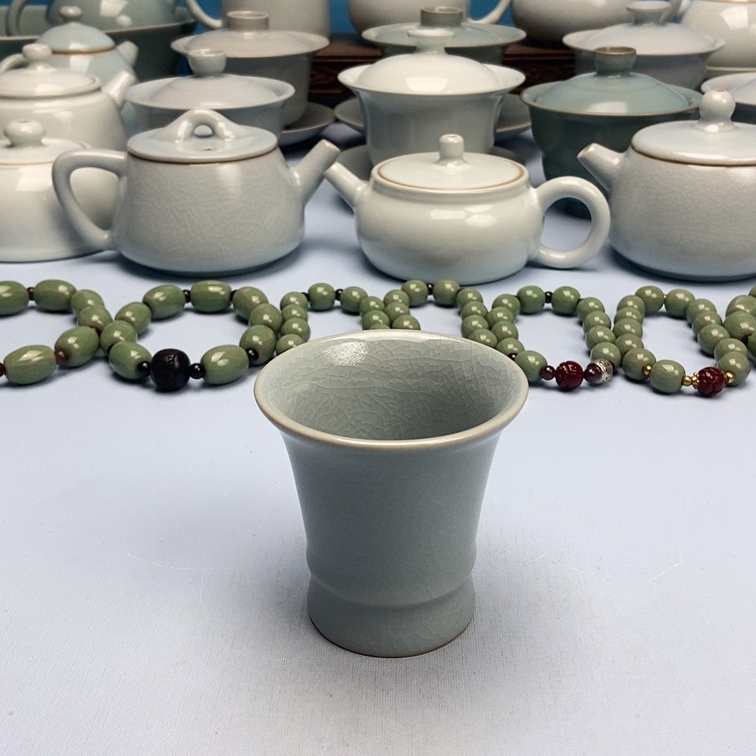 杯仿古天蓝釉闻香杯原矿原釉原产地