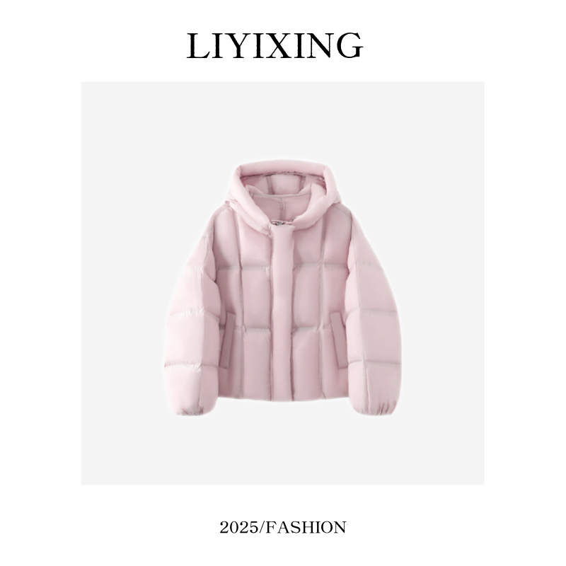 【90绒】 （A-8178）2025年新款小个子短款羽绒服泡芙面包服加厚款
