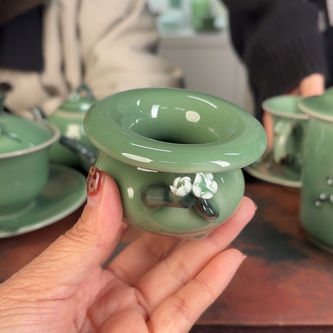 静***龙泉云间青瓷小米茶器