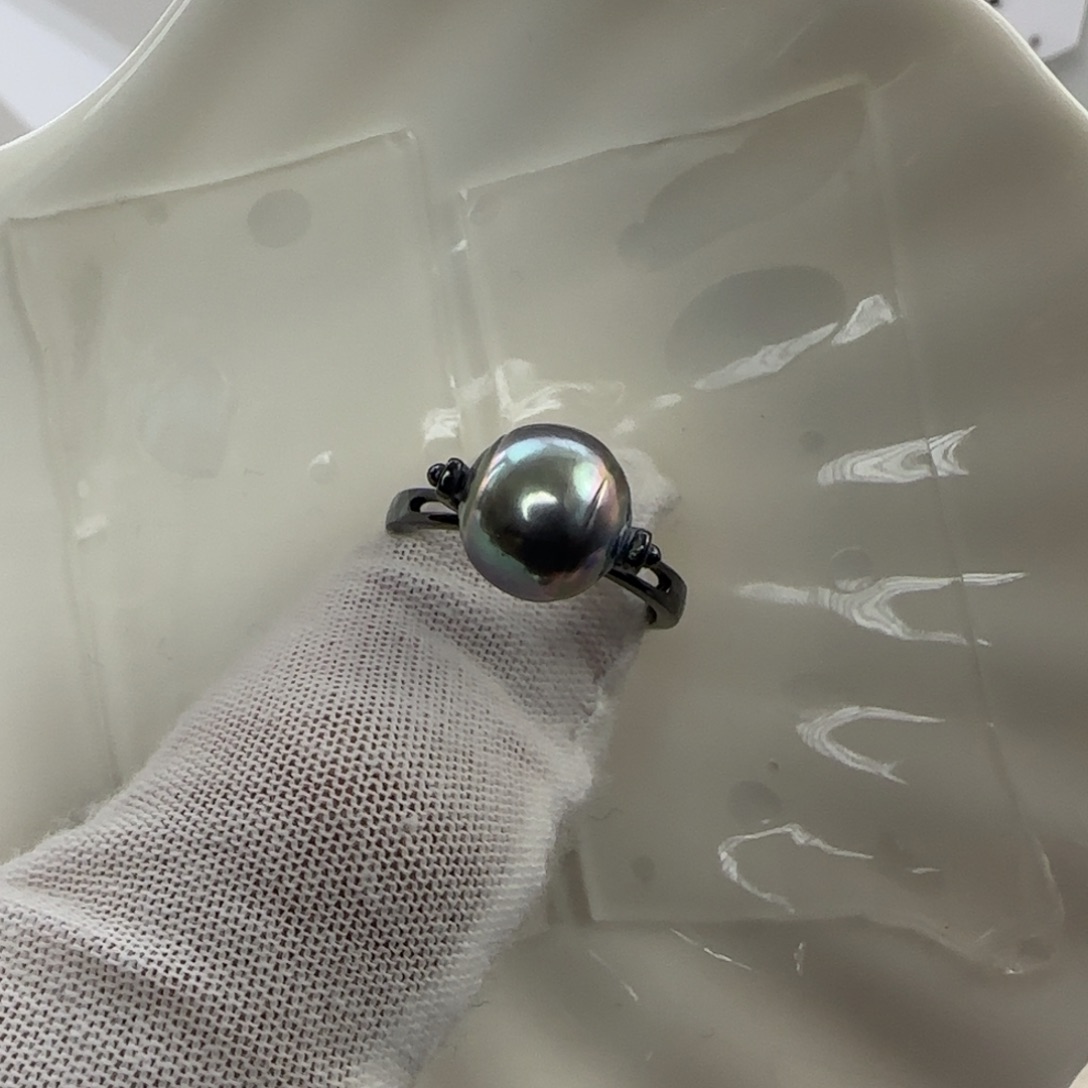 海水珍珠戒圈银S925镶嵌