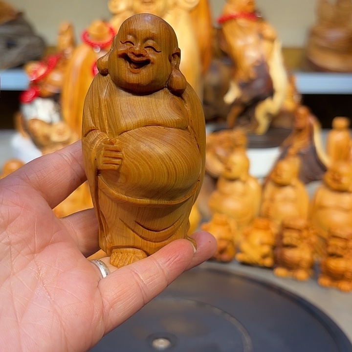 柏木太行崖柏弥勒佛