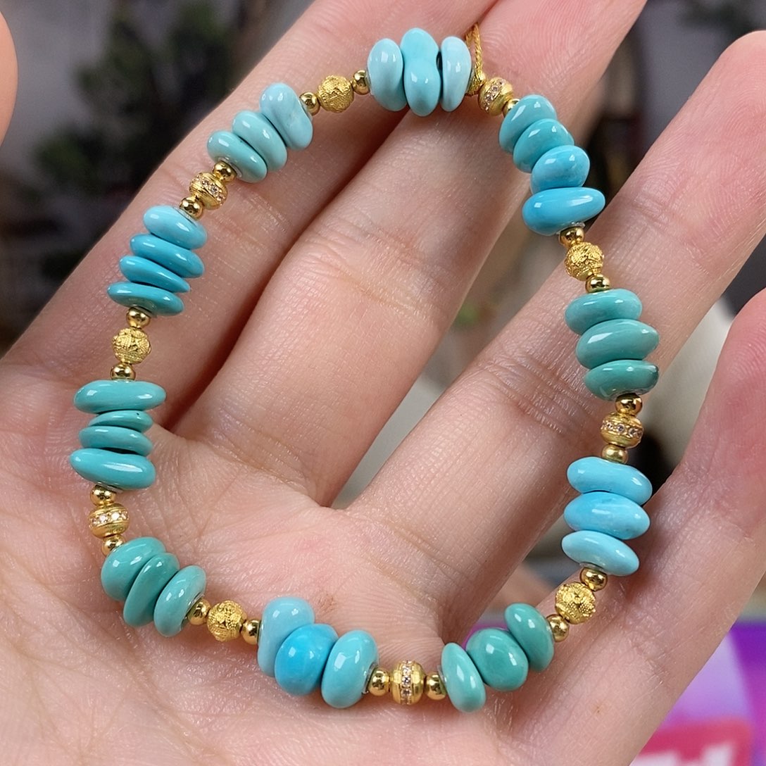 绿松石银S925镀金镶嵌珠宝奇石