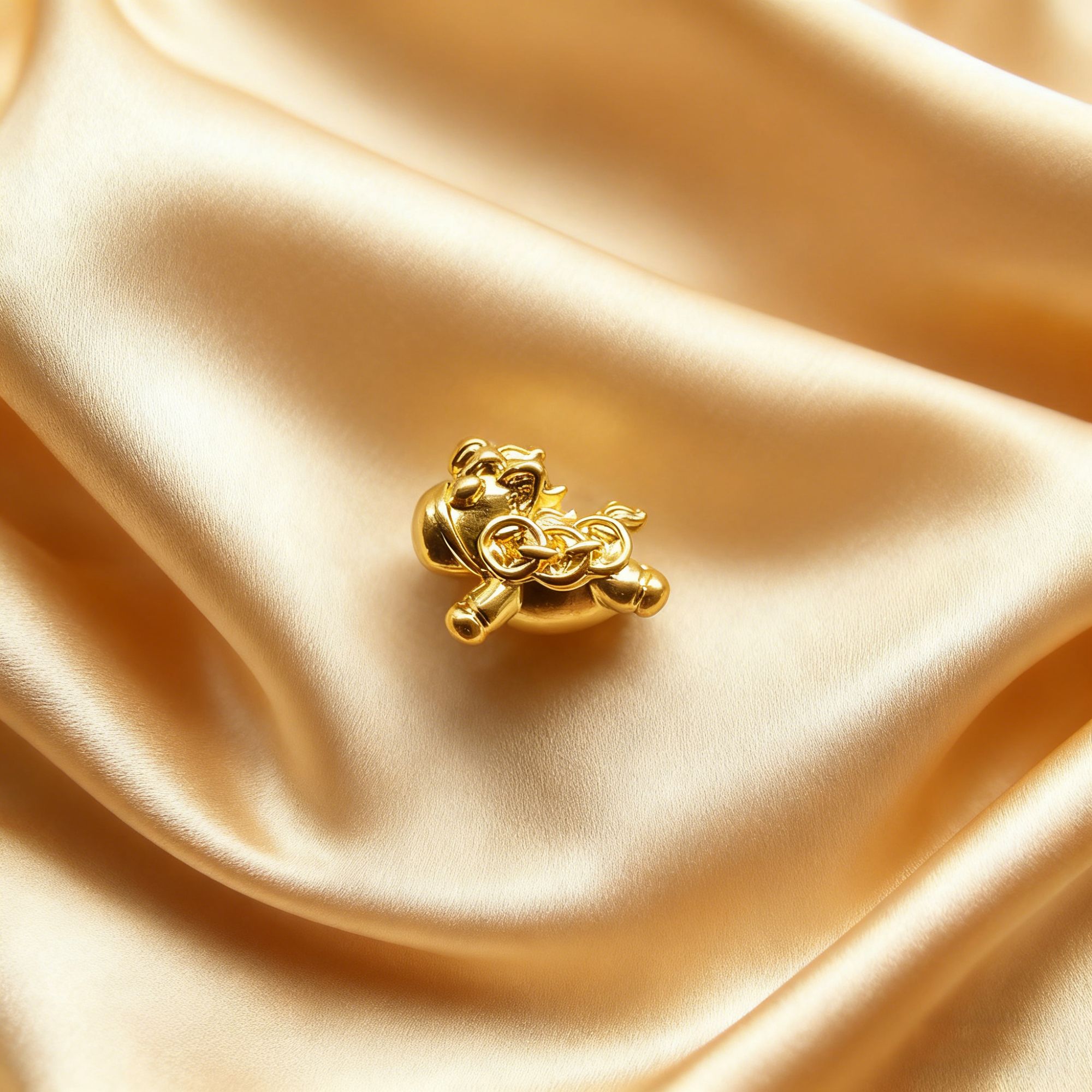 【黄金】足金999马上有钱（Q版）素金 中穿 5D工艺CY17