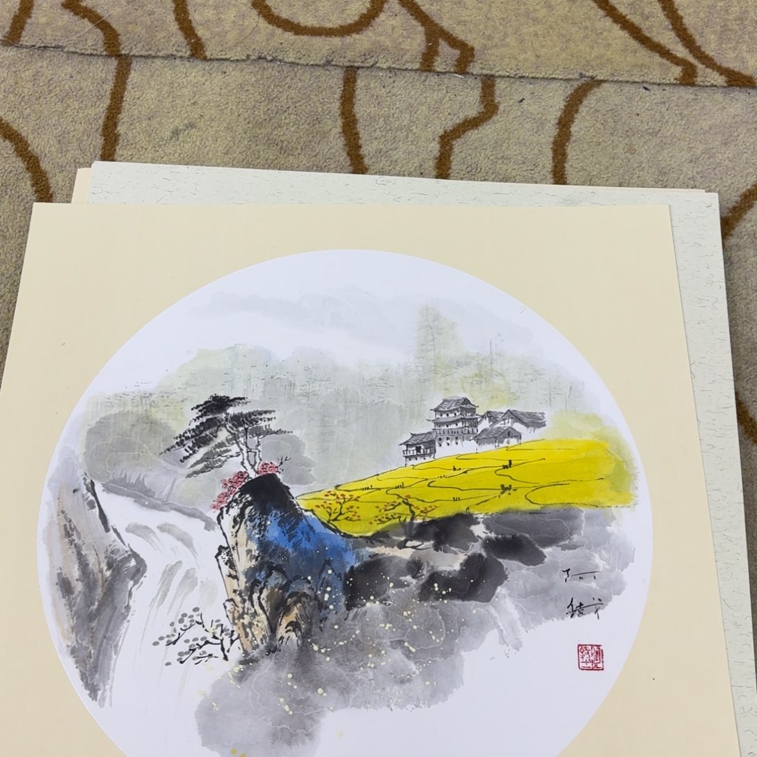 国画啊铁斗方李欣主播