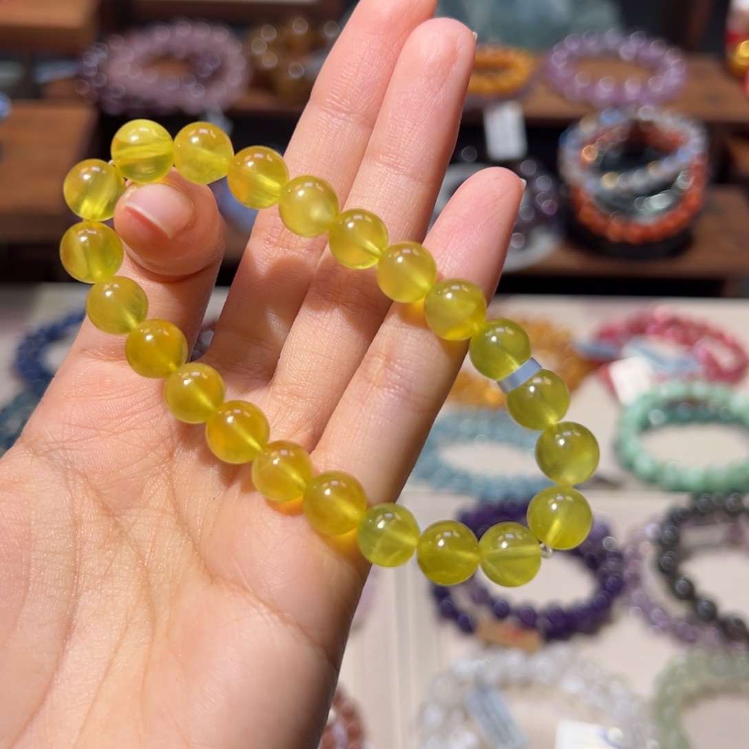 葡萄石未镶嵌手绳8m高货金黄葡萄石