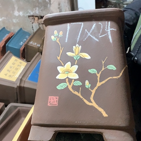 紫砂花盆手工制作