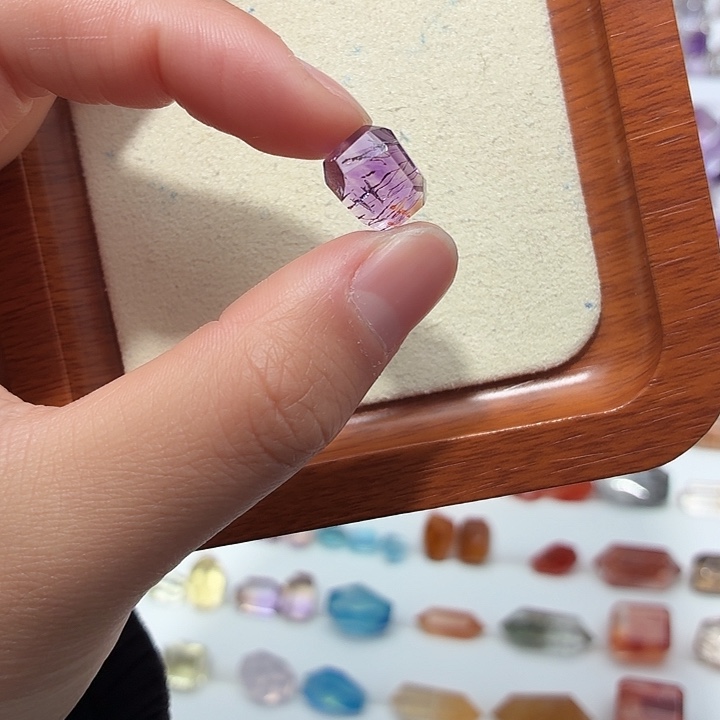 未镶嵌珠宝半成品水晶锦鲤胶花紫超七