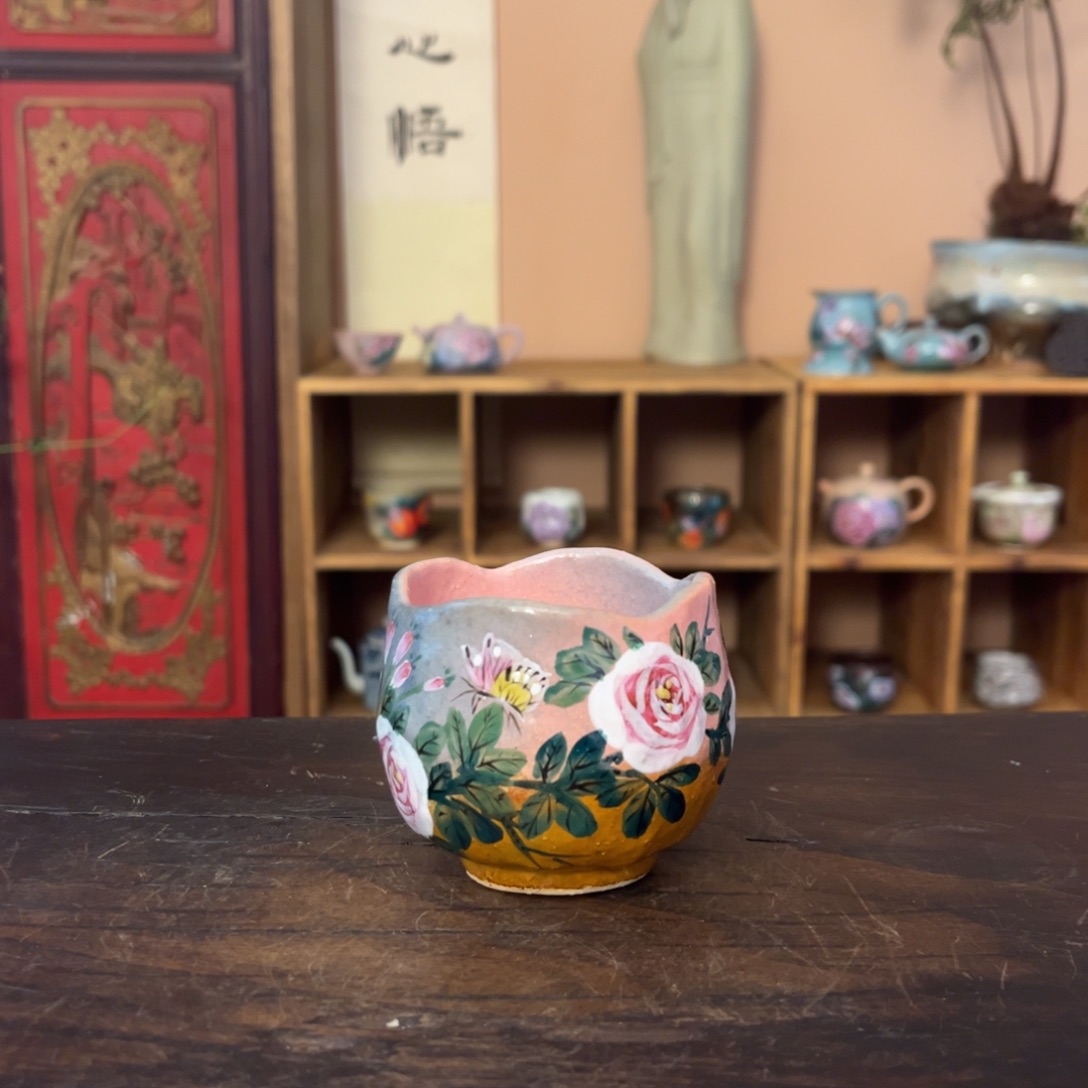 柴烧纯手工手绘陶瓷