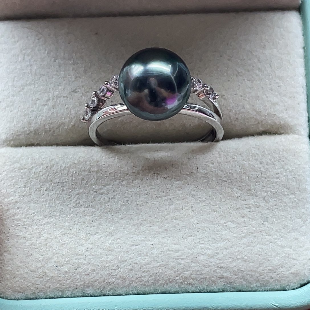 银S925镶嵌海水珍珠戒指