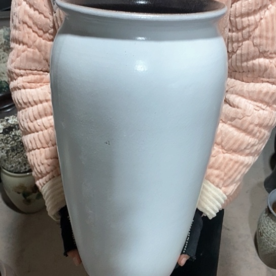 紫砂花盆口20高41，白