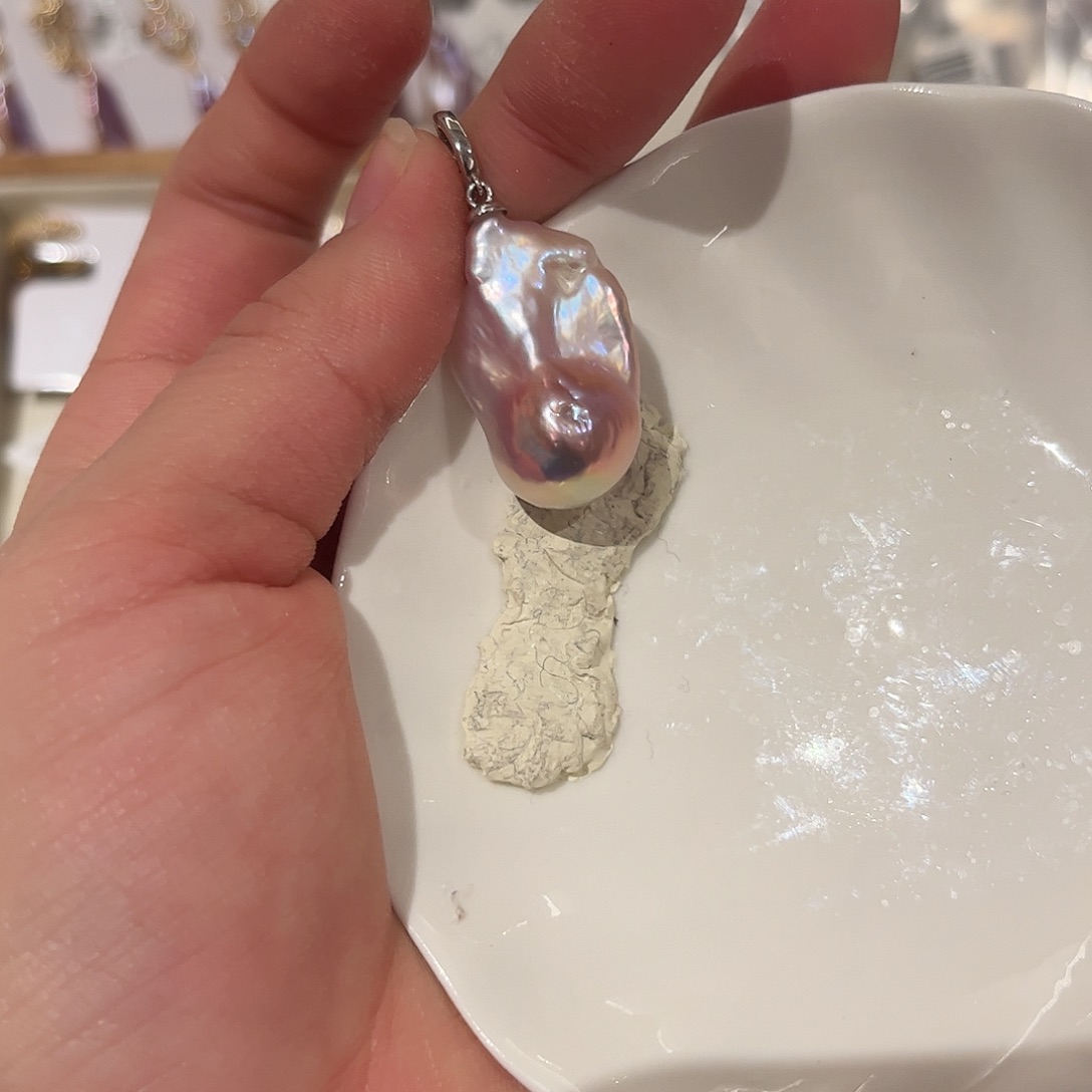 淡水珍珠耳饰银S925镶嵌