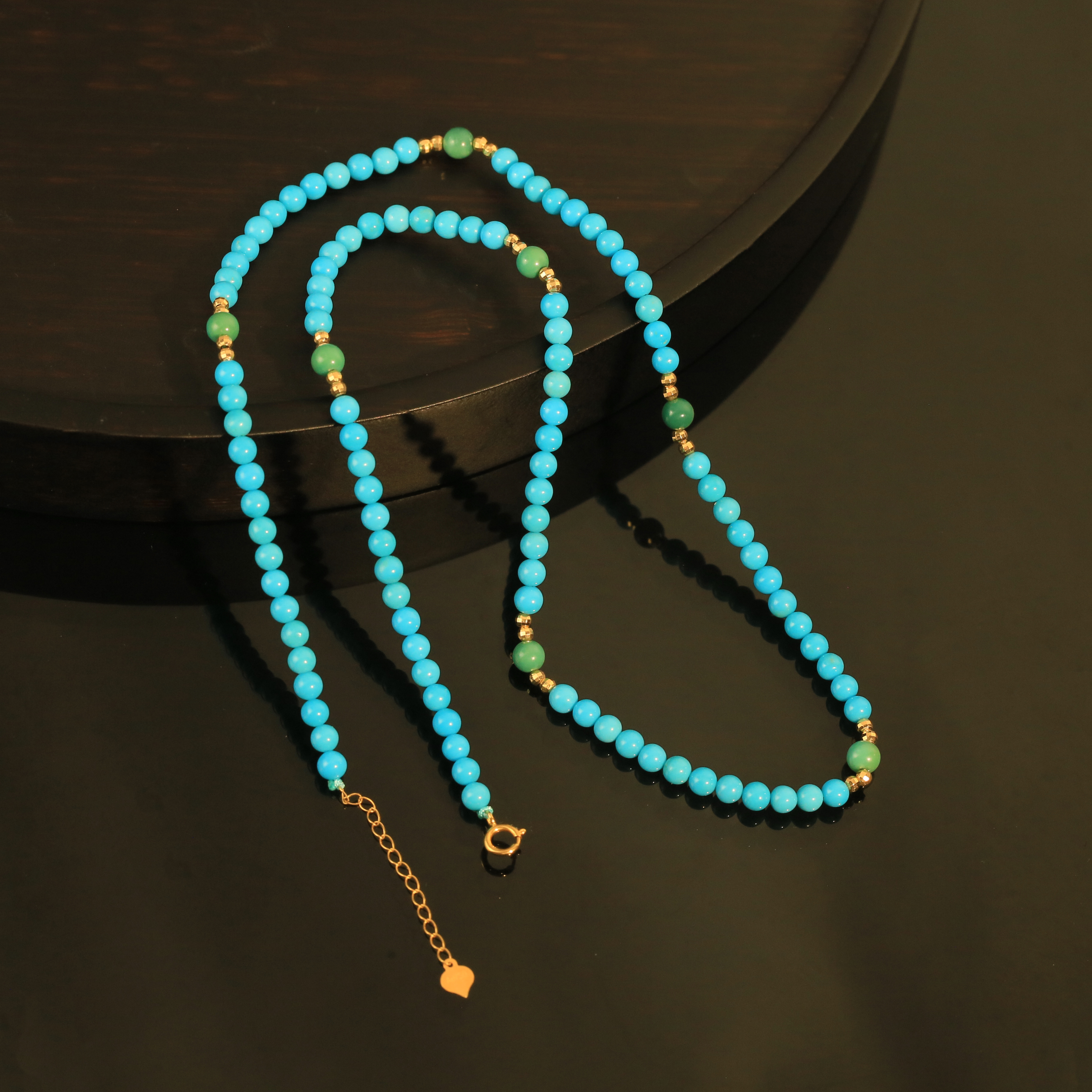 【珞宁专属】18K金绿松石项链3-5mm（扎克里）BJH0543A