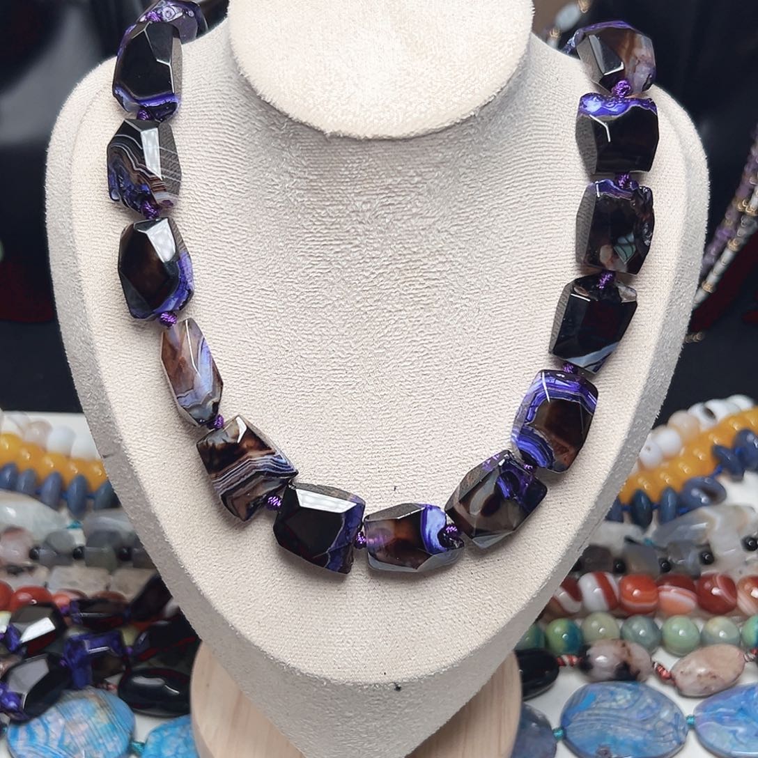 玛瑙/玉髓未镶嵌珠宝半成品c334 天然原皮钻切玛瑙 拍二发一