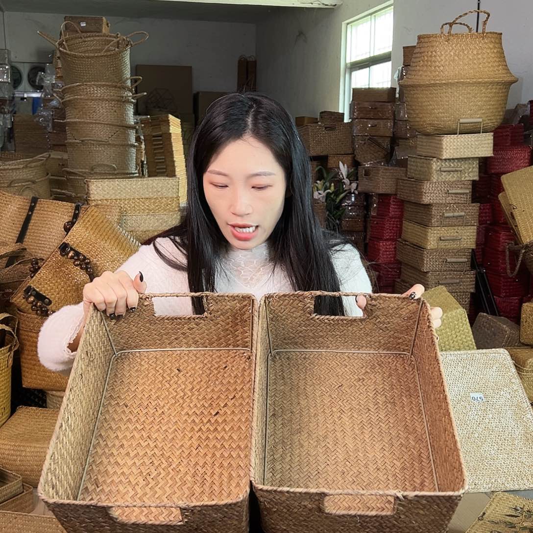 草编草编包/草编收纳盒带瑕疵