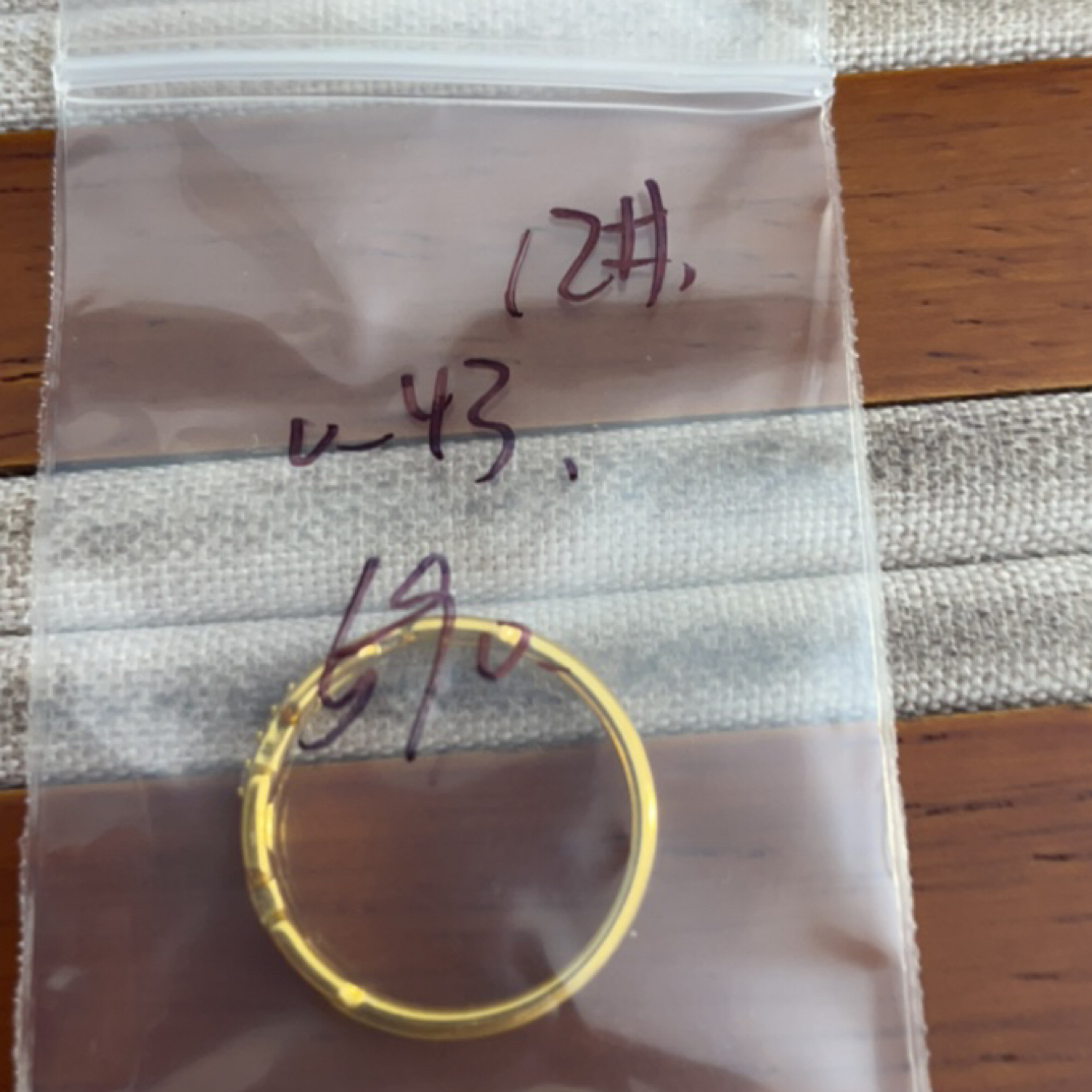 克重0.43 12号 链条6D戒指 足金999