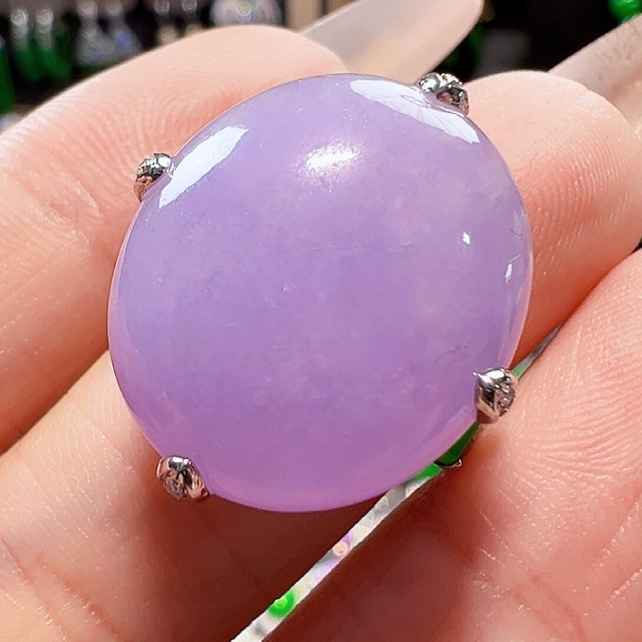 翡翠戒指18K金镶嵌签收后24小时鉴赏期