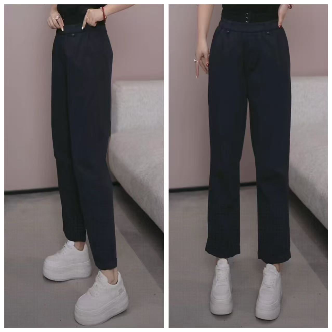 欧货【卷边纯色休闲裤】YYX 5586【NO退换】瑕疵品