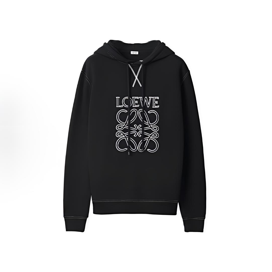 全新未使用 LOEWE/罗意威 FW22字母Logo刺绣宽松连帽卫衣
