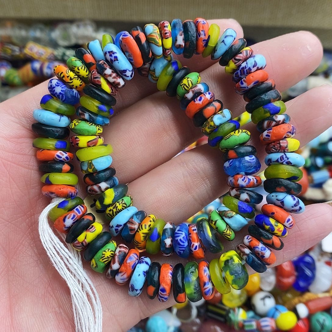 琉璃颈饰非洲甜甜圈多宝隔片