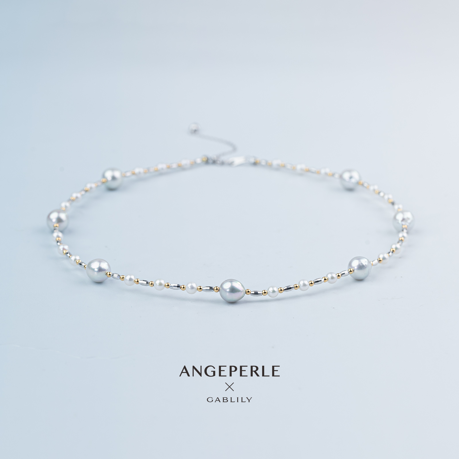 【魏璐专属】天使之泪海水Akoya珍珠真多麻色+淡水珍珠S925银项链