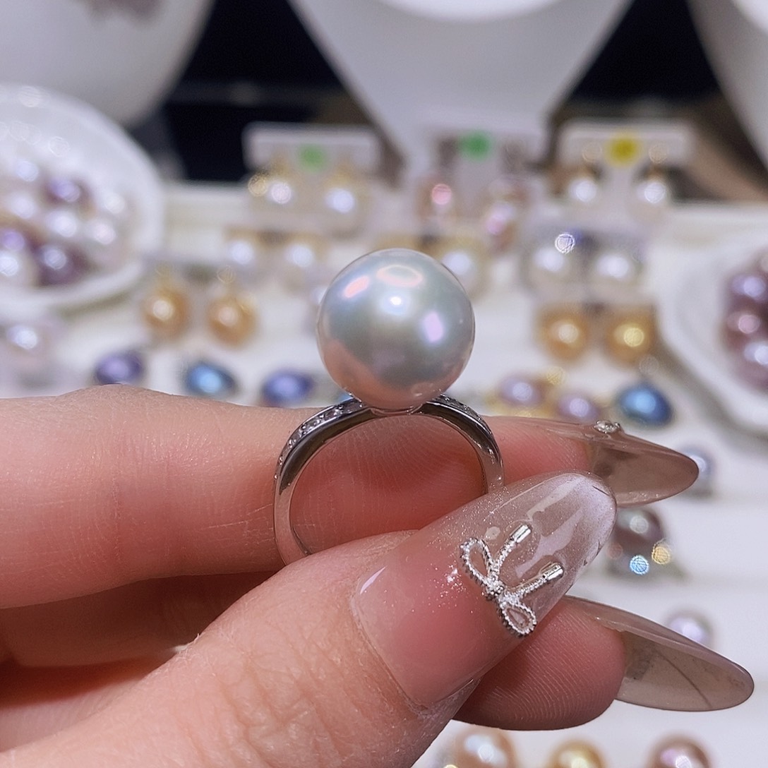 淡水珍珠戒指银S925镶嵌