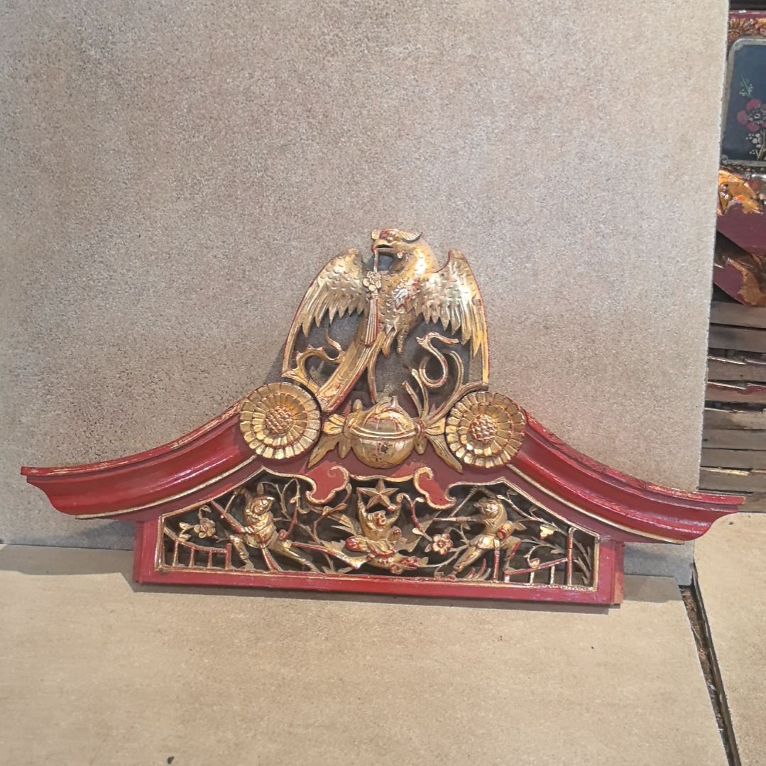 有机玻璃雄鹰木雕花板