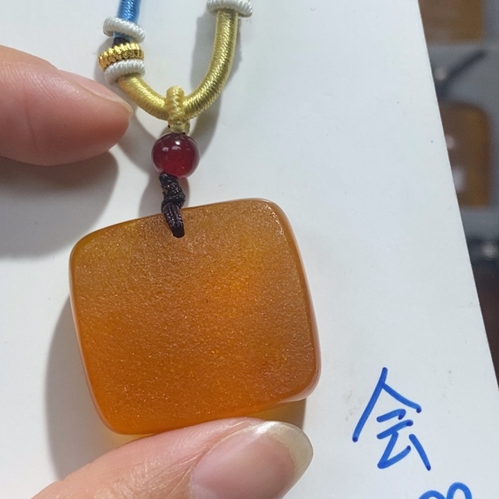 定制琥珀未镶嵌琥珀蜜蜡吊坠项链
