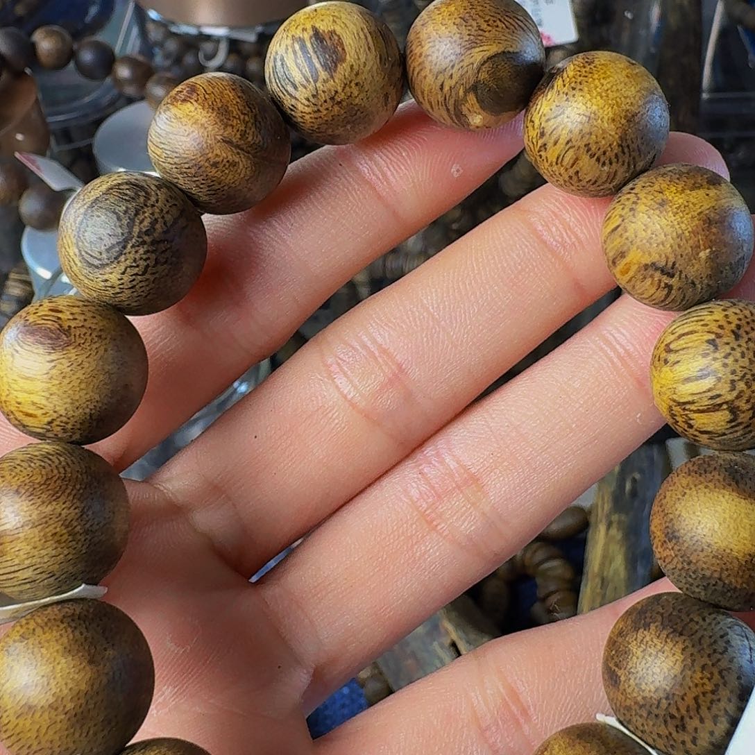 沉香手串老白棋1:4圆珠14.5