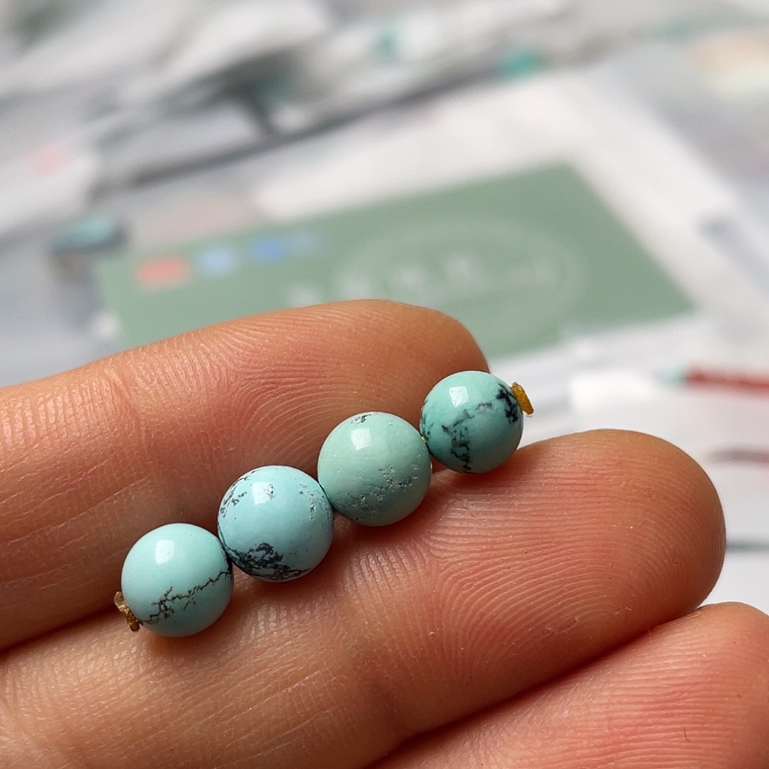 绿松石珠宝半成品18K金镶嵌