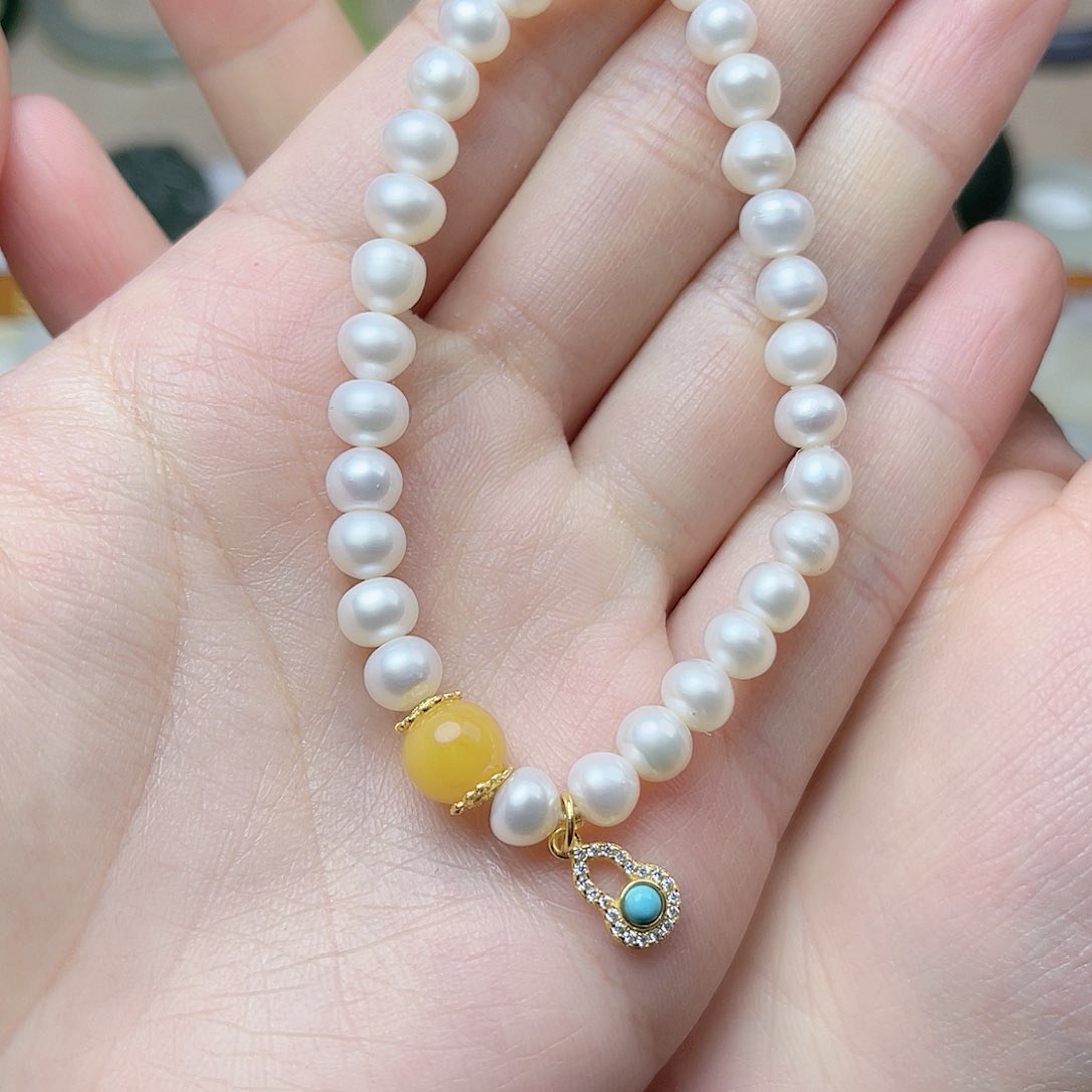 淡水珍珠手链。k k未镶嵌