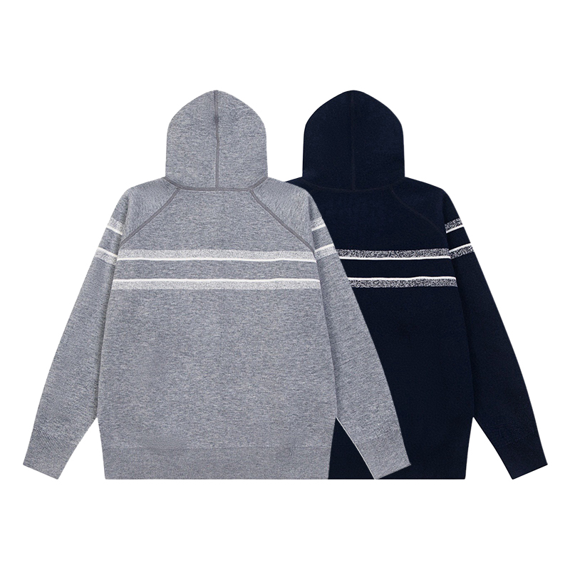 【XIAOLU】山羊绒双面穿连帽拉链针织开衫