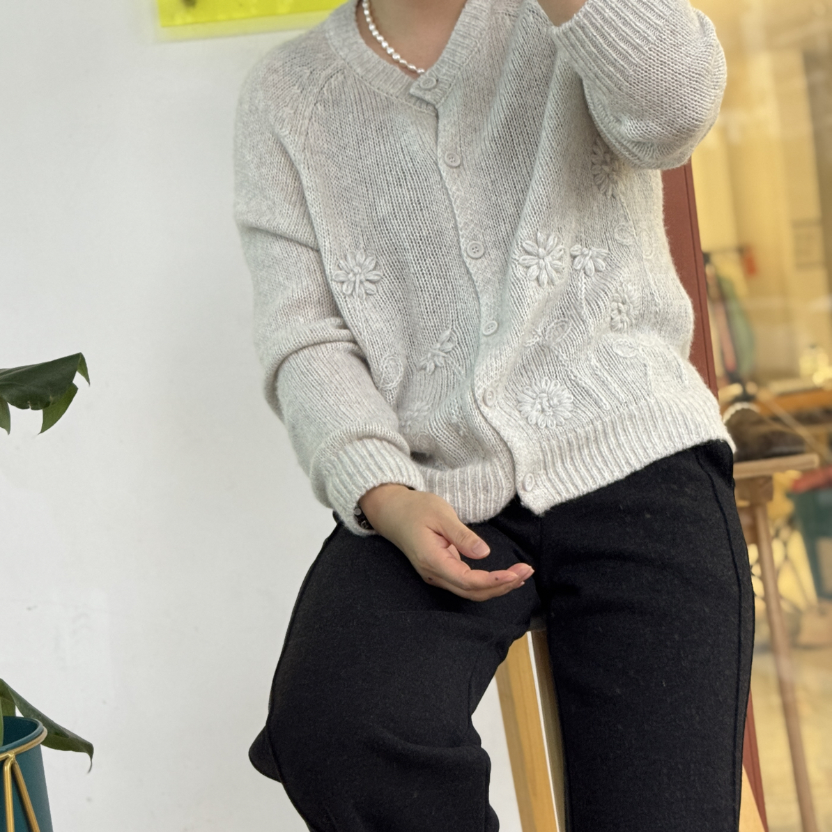 秋冬女款百羊毛！立体钩花不扎人