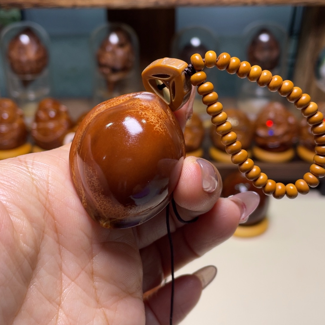 佛螺菩提吊坠 元宝富甲链子富贵脸