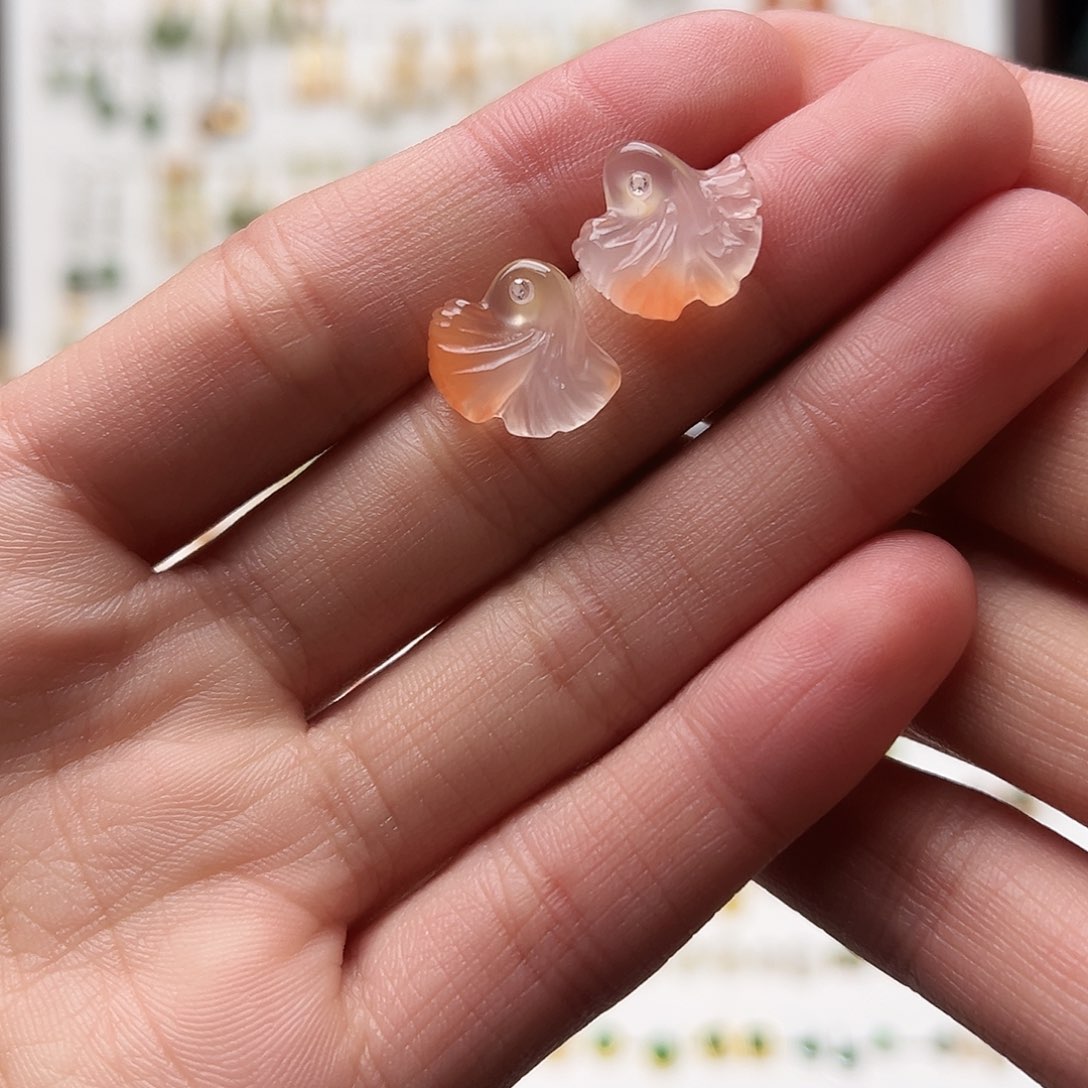 银S925镀金镶嵌和田玉耳钉