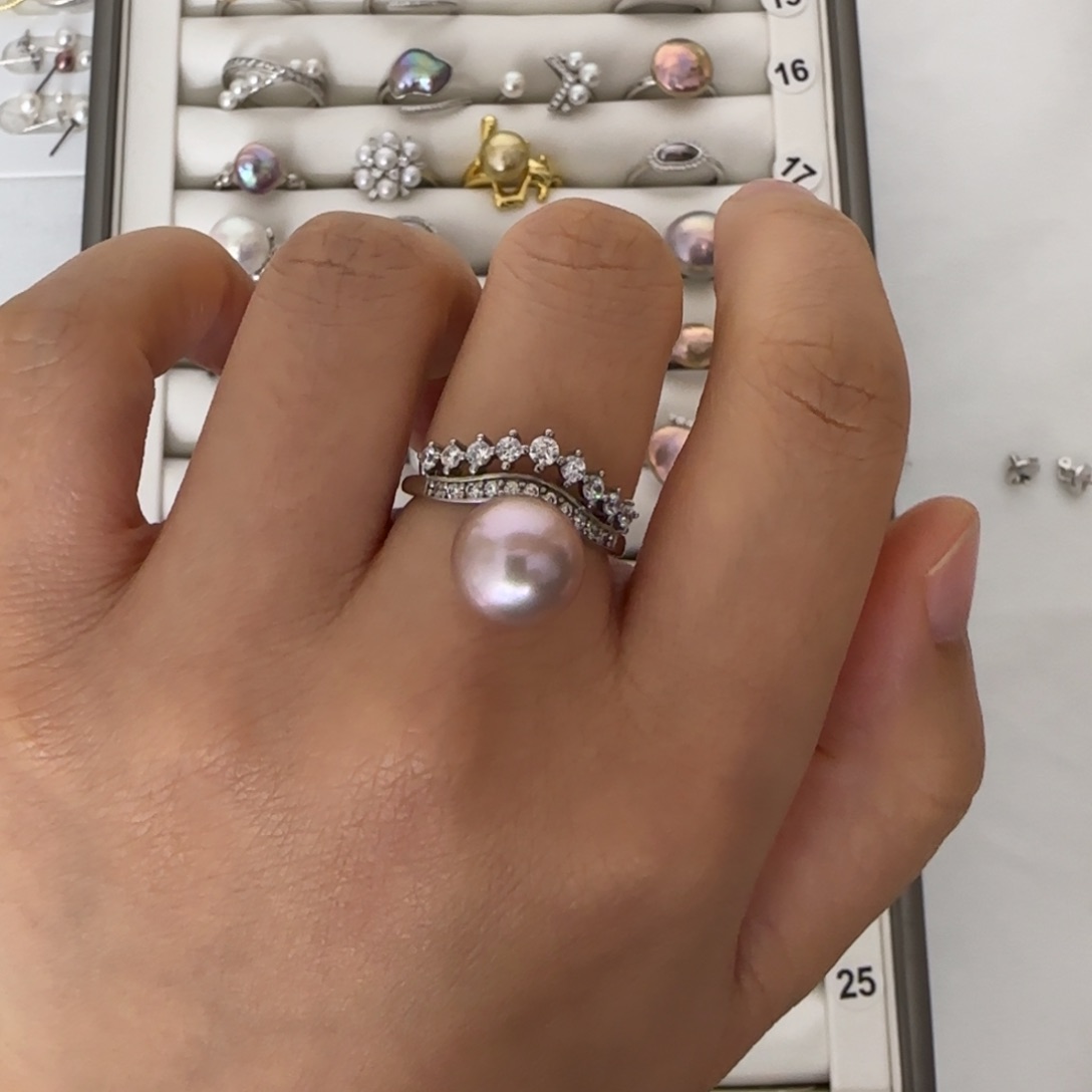 淡水珍珠戒指银S925镶嵌