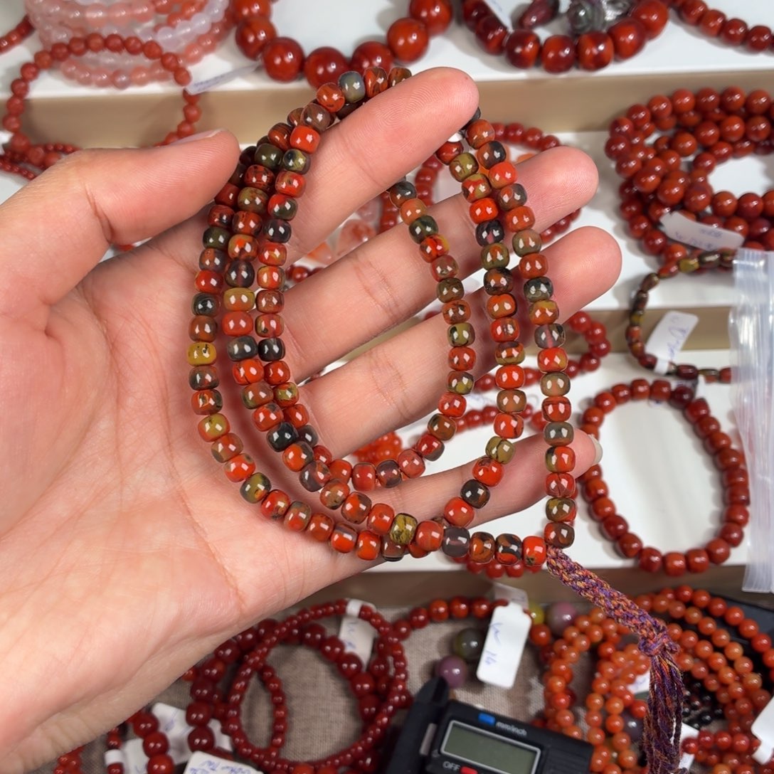 南红玛瑙合金手链