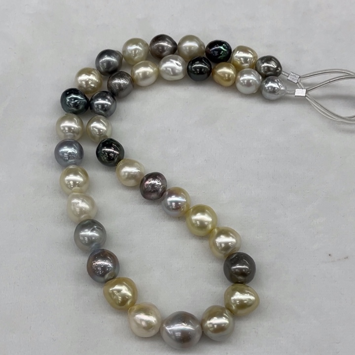 银S925镶嵌项链海水珍珠9-13mm93号