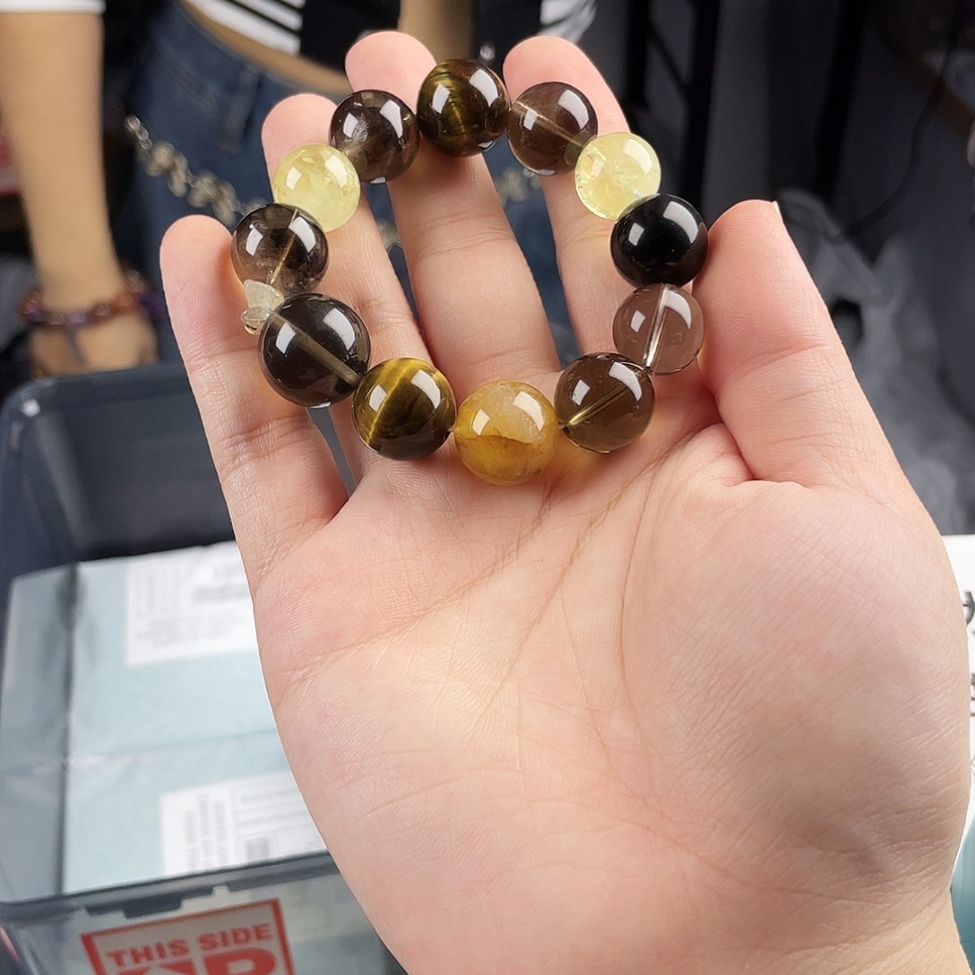 水晶手串银S925镀金镶嵌