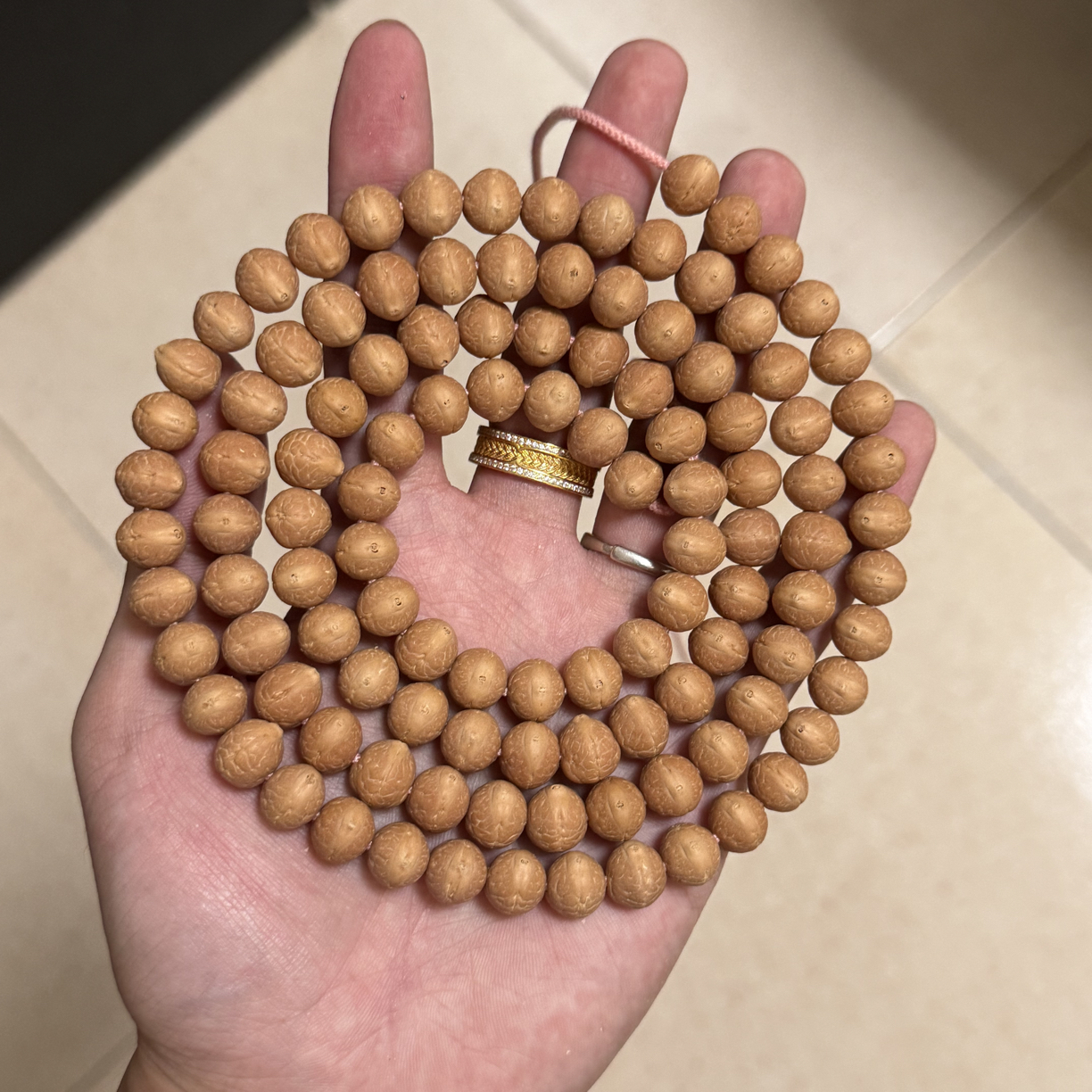 【玉莲·树王】尼泊尔凤眼菩提10-10.5mm同树实心矮桩飞碟108念珠
