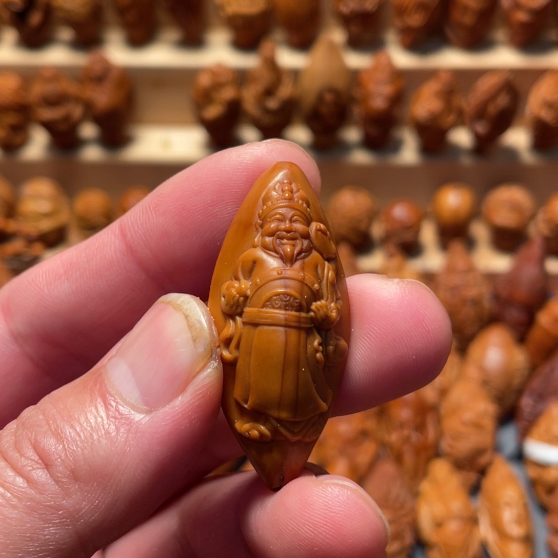 橄榄核手串/手链浮雕财神