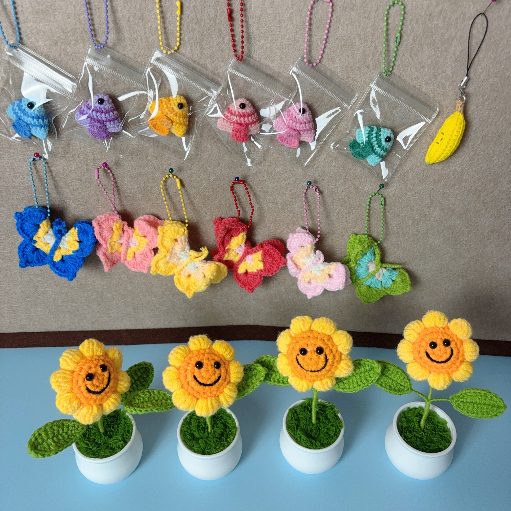 钩织成品任选挂件盆栽C