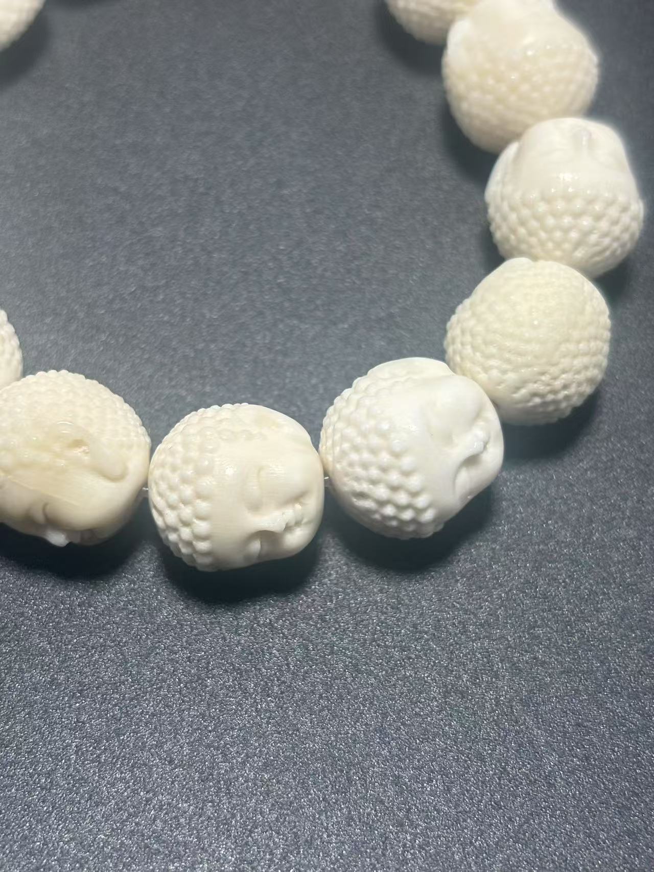 铁合金大理石手链 非金属材质琉璃 鹿角雕刻宝宝佛