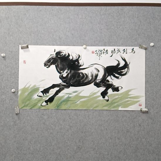国画手绘国画马到成功