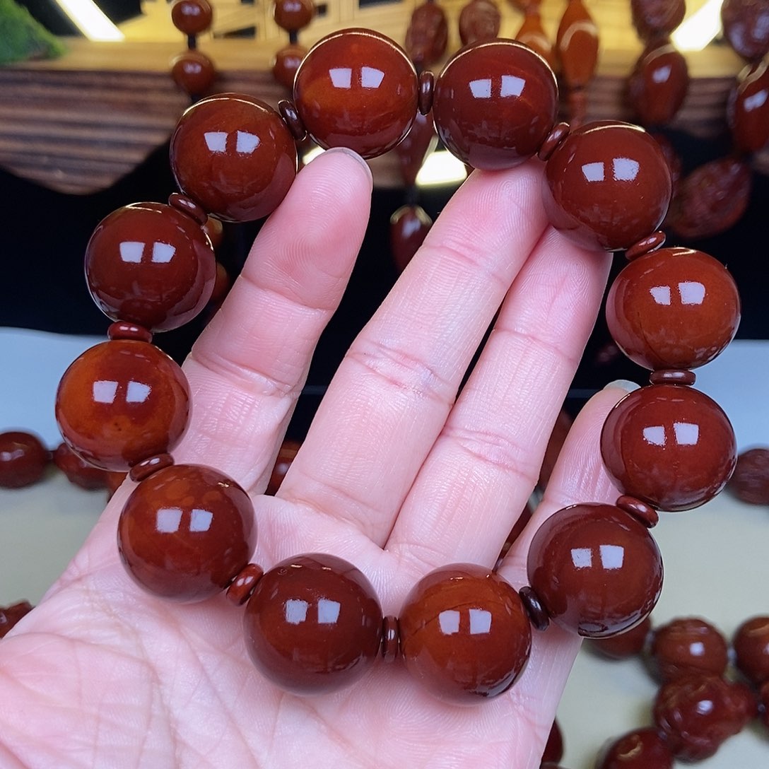 橄榄核吊坠正圆光珠