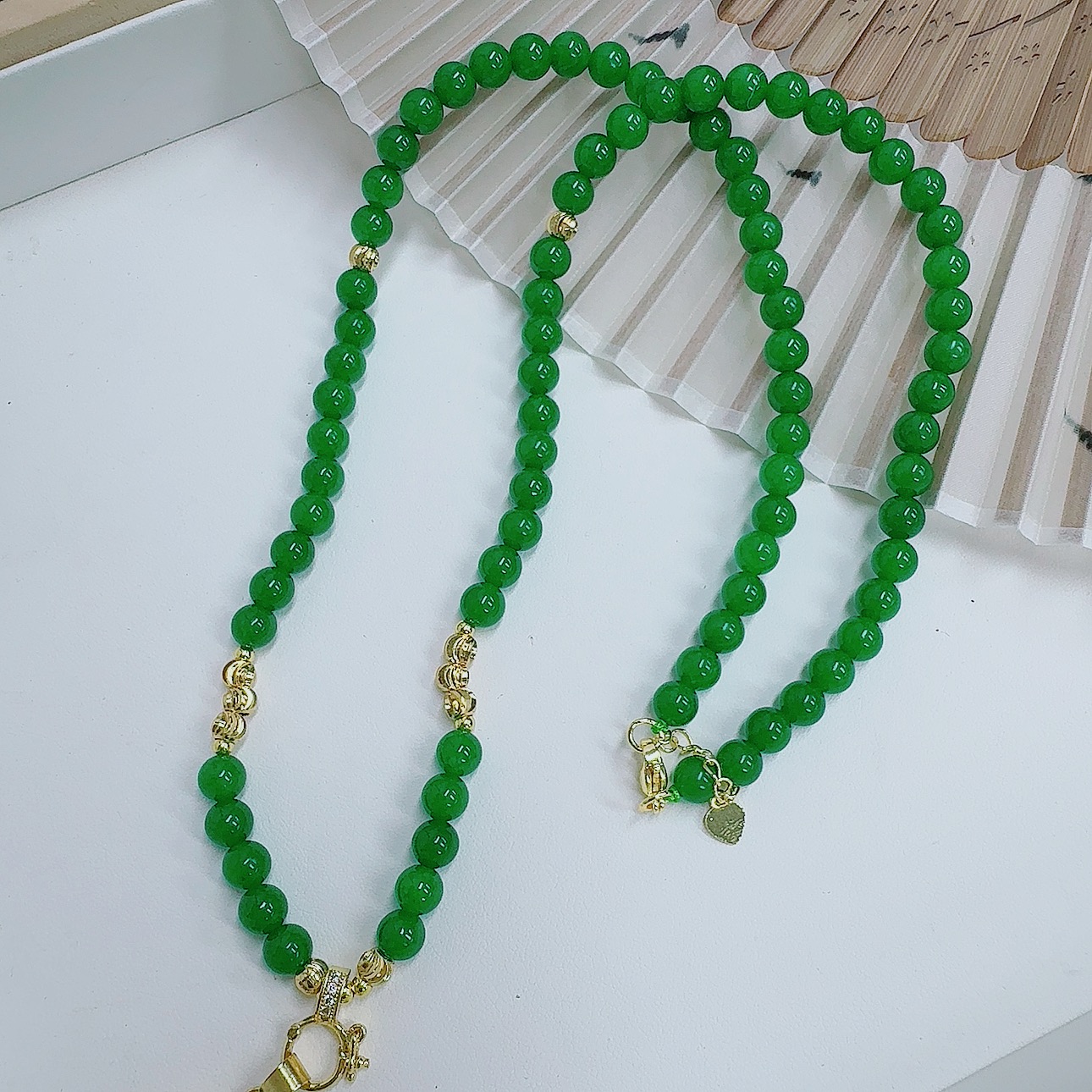 项链时尚原创颈链绿挂脖链