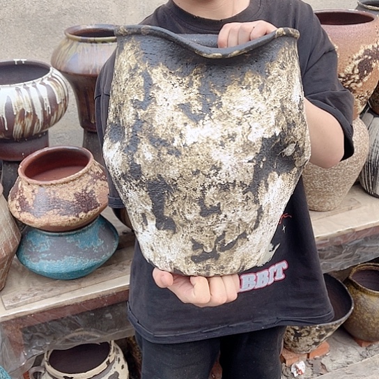 紫砂花盆高度32口径23