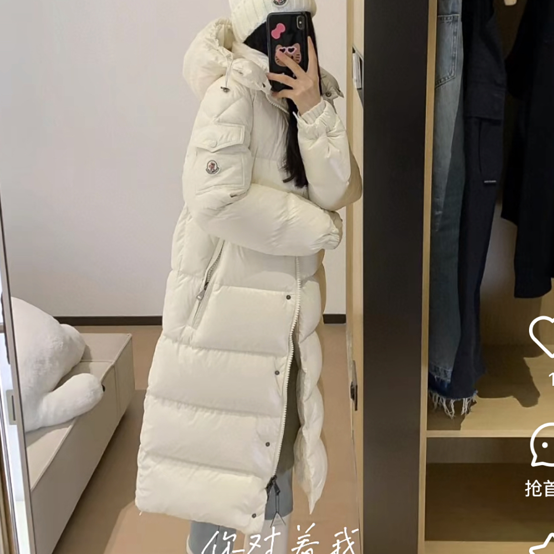 99新 MONCLER CZF2256/长款连帽羽绒服/尺码2码