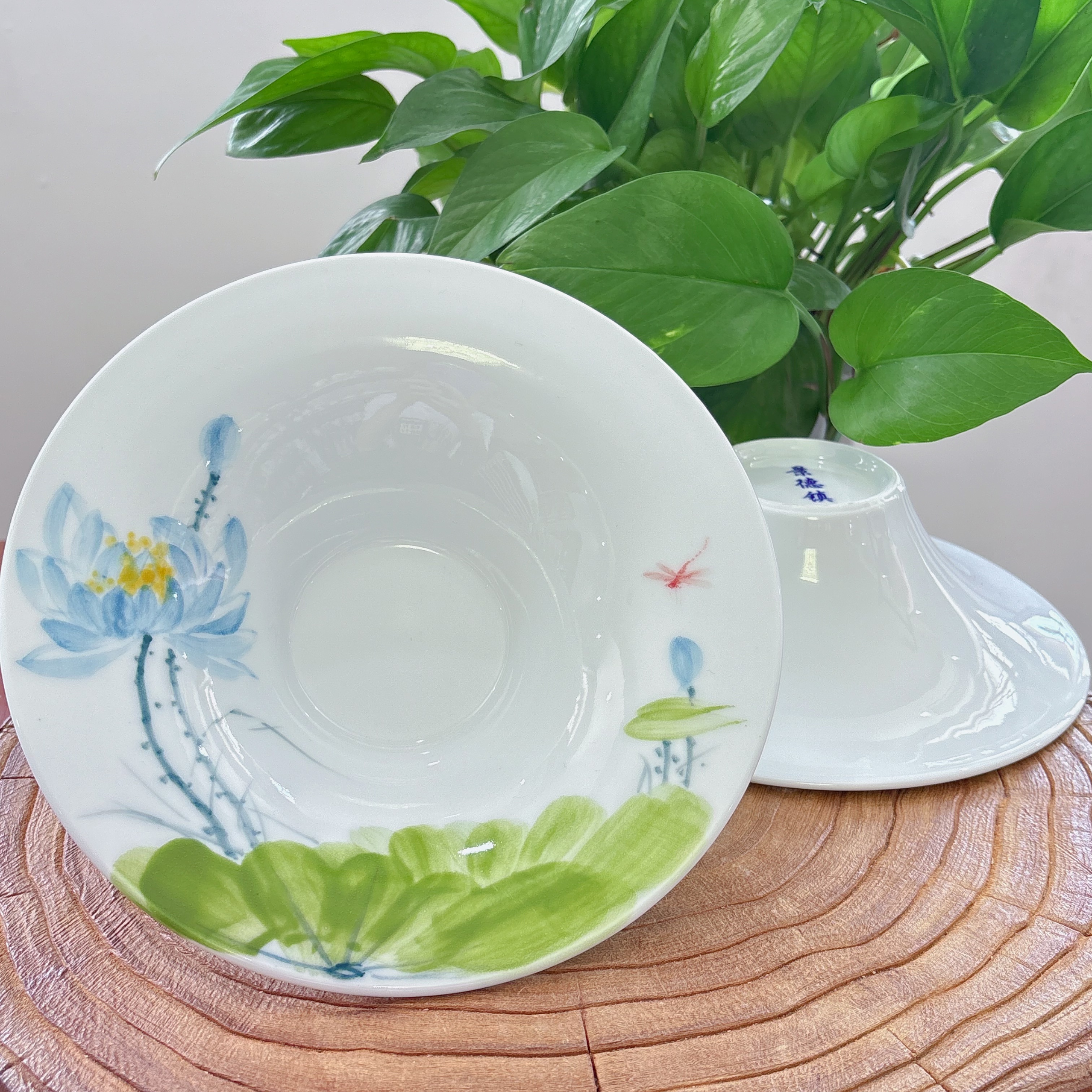 飞碟盘景德镇高温陶瓷食品级手绘釉中彩高颜值可爱餐具创意装菜盘