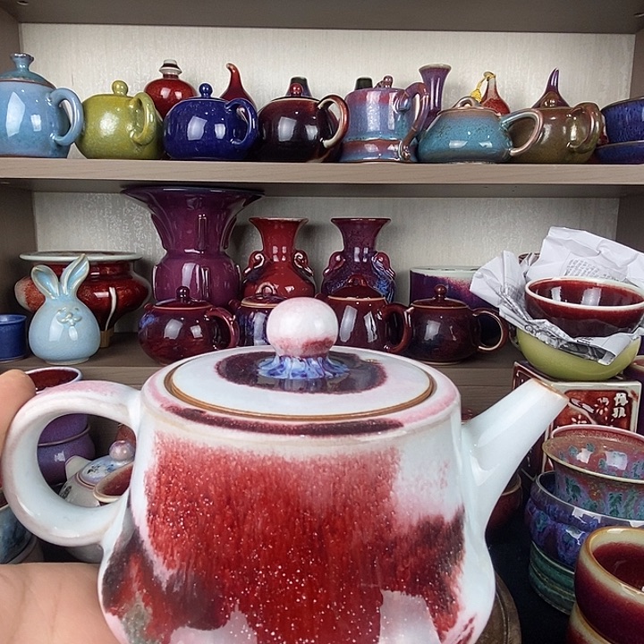 冰***8茶盏中国神后钧瓷茶具处理
