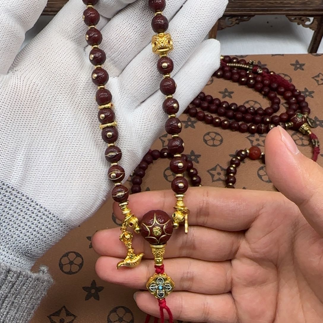 鲅***心凤眼菩提吊坠凤眼金钉手持8.5满配蓝